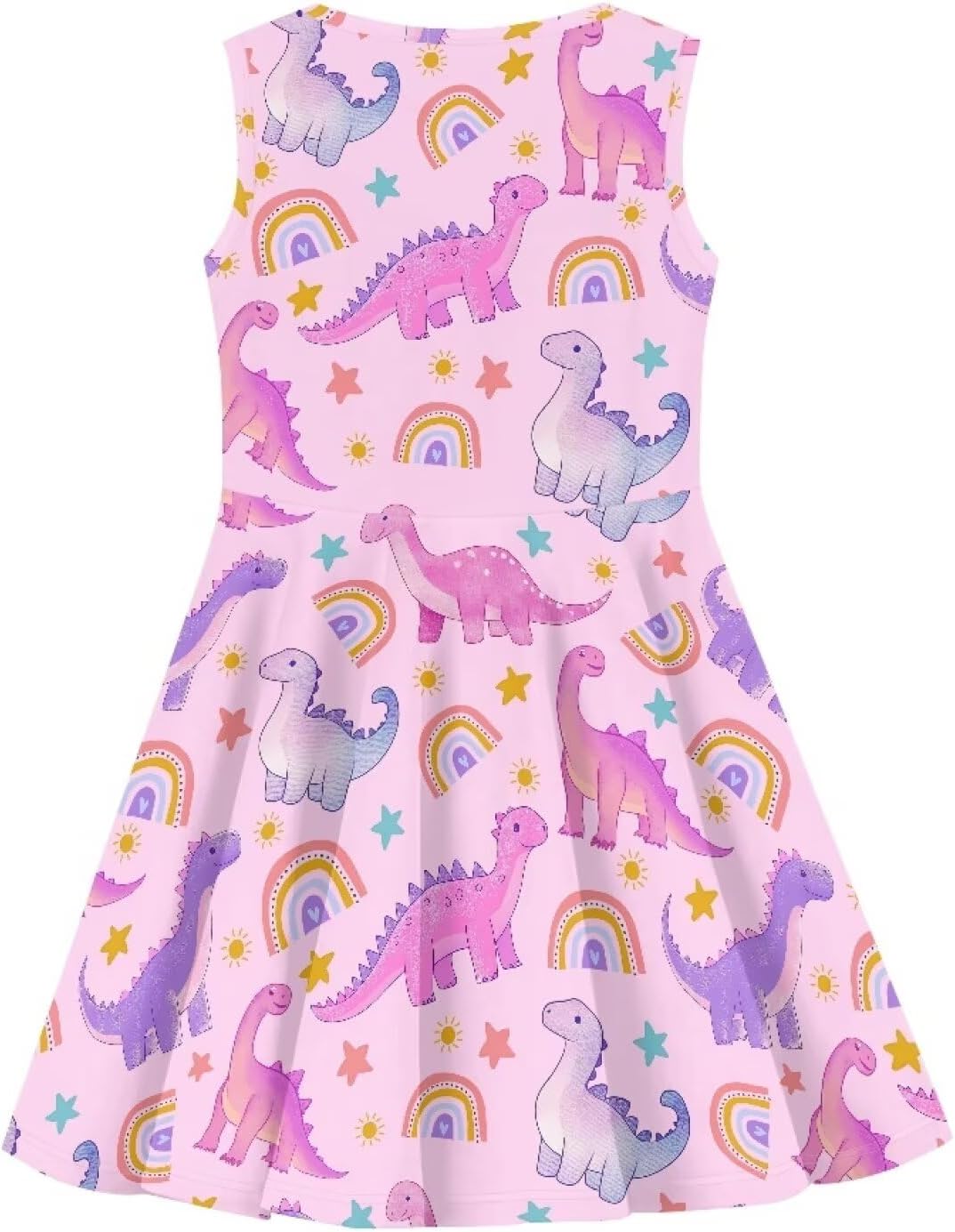 Youngerbaby Beach Dresses Casual Little Girls Dress Sleeveless Summer Midi Length Skirt Fashion Sundress