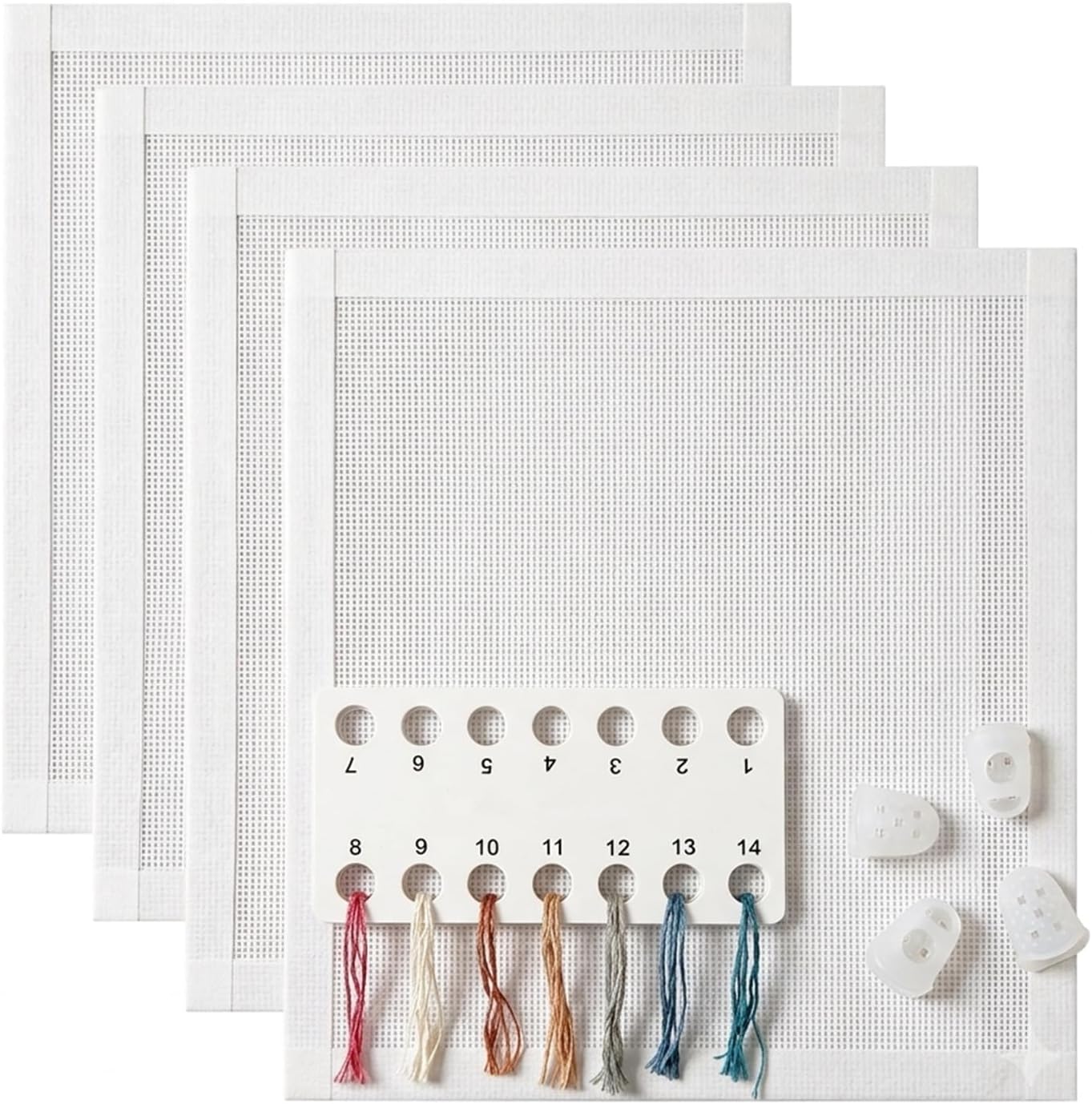 Needlepoint Canvas,18 Mesh Needlepoint Canvas,4 Pcs 8"x8" Taped Edges