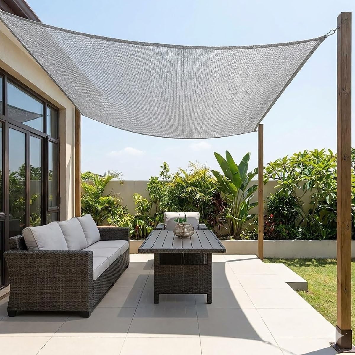 Filet d'ombrage en aluminium pour jardin pergola camping 9x16m