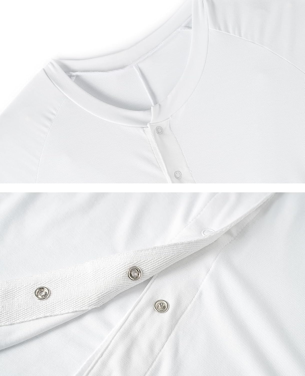 HEAVYWOOD Mens Romper Short Sleeve Onesie Jumpsuit Pajamas Henley Stretchy Silk One Piece Garment Sleepwear - Image 5