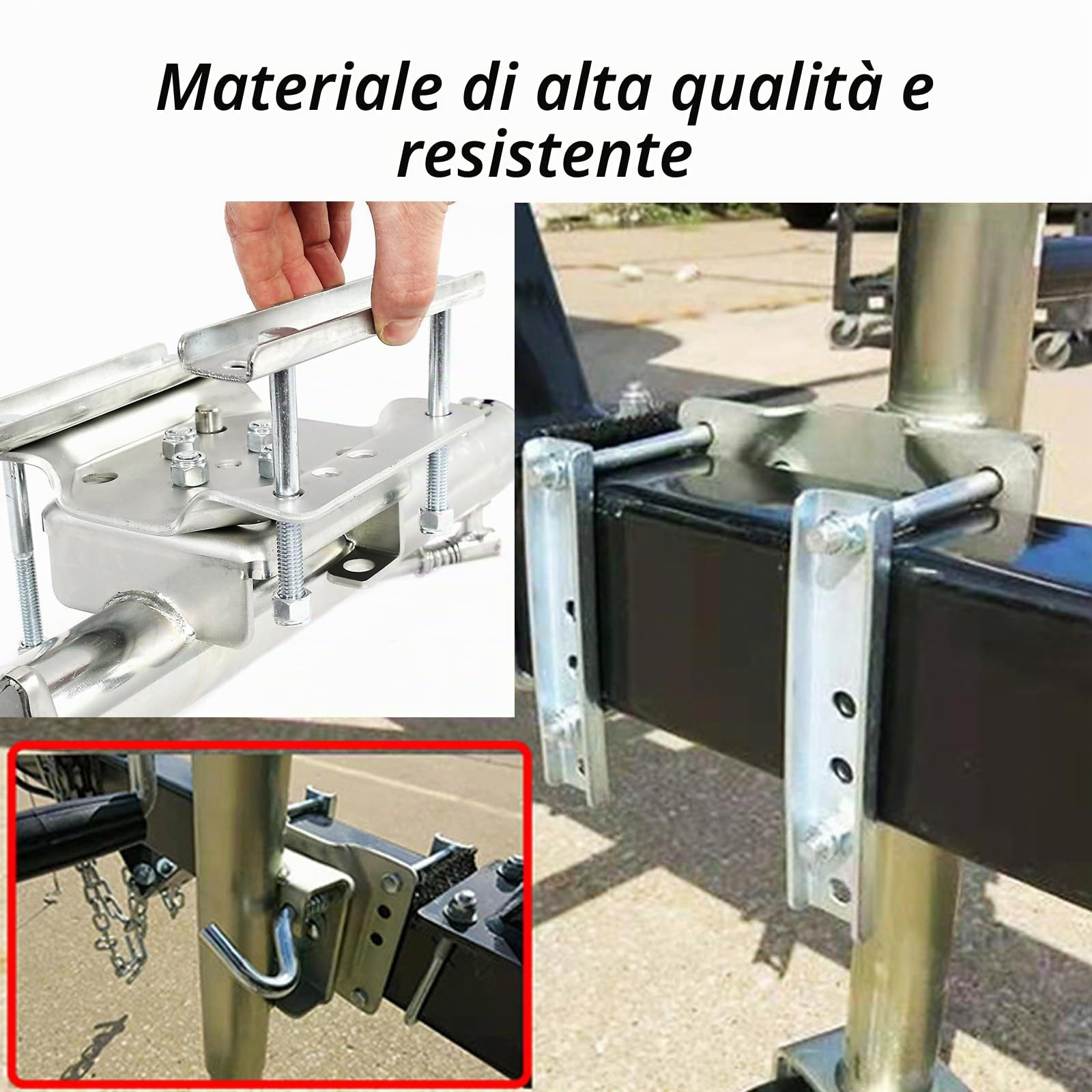Ruota di supporto per rimorchio, Pneumatici grandi portata 880 kg Ruotino Singolo 340x140mm, ruotino per carrello con fascetta di serraggio per rimorchi roulotte e rimorchi (Pneumatici grandi)