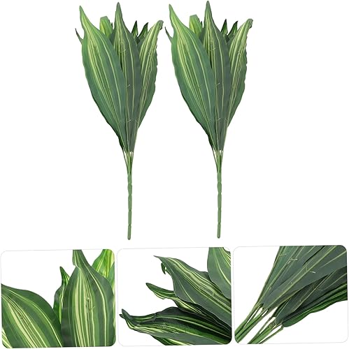Miniatura 5 de Garneck 2pcs Artificial Tiger Piranha Interior Fake Plant Película Hoja