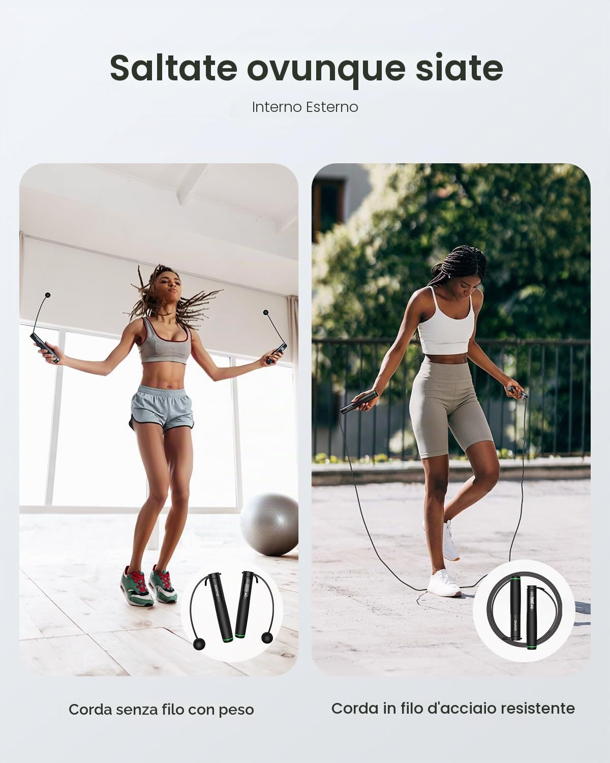 RENPHO Corda per saltare Smart Fitness Skipping Rope con analisi dei dati APP, corda per saltare allenamento, corda per saltare fitness, crossfit, sport professionale, corda per saltare