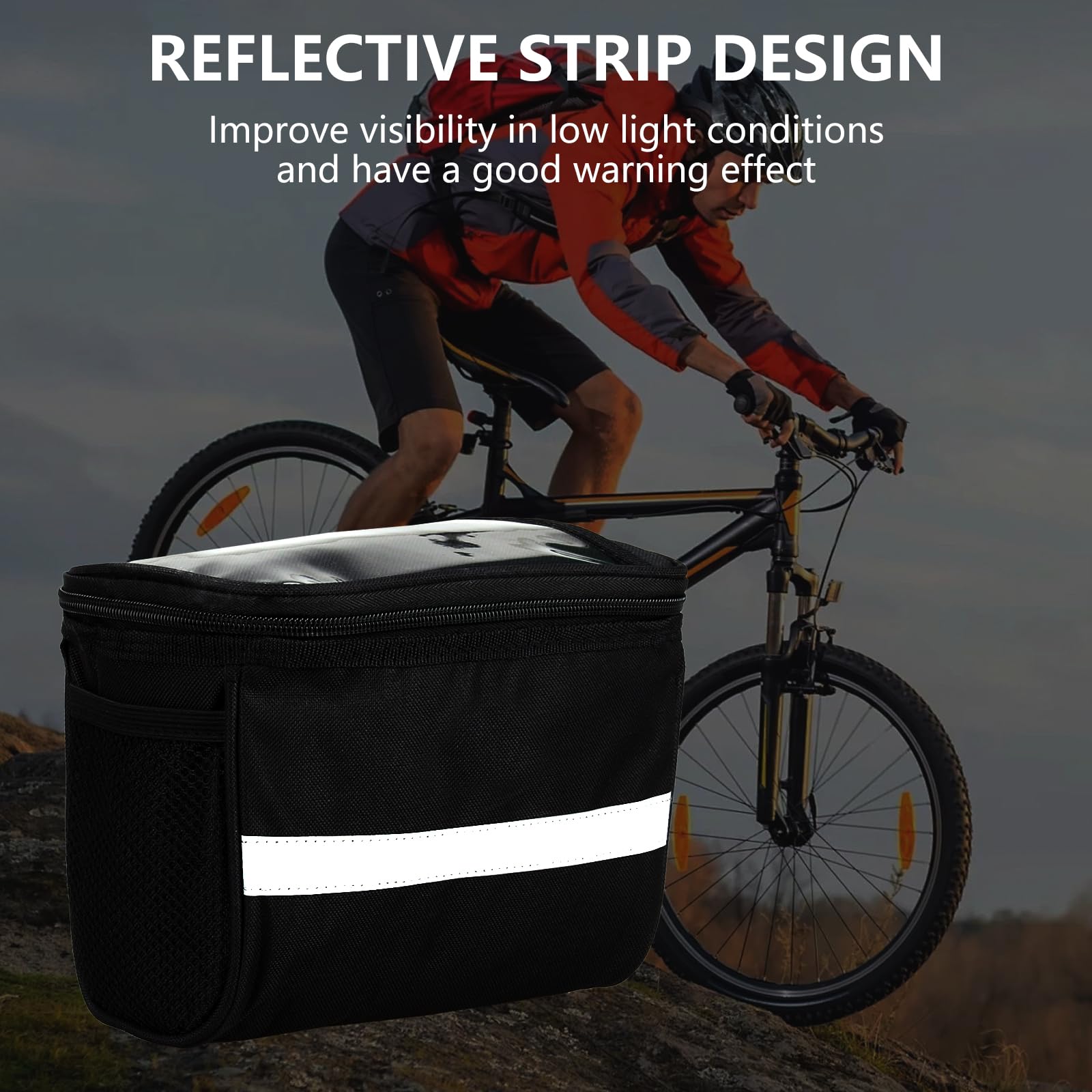 Borsa Da Manubrio Per Bicicletta Rarapop, Impermeabile, Con Cerniera, Termica E Tracolla, Per Mountain Bike E Bici Da Strada, Kaki