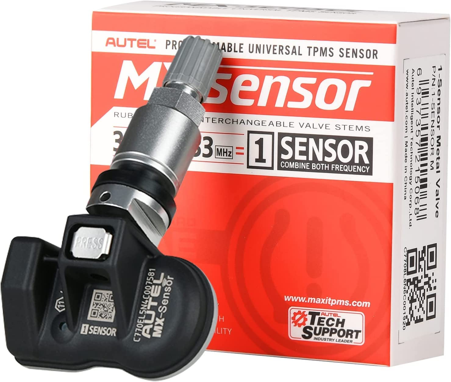 Autel TPMS Sensor MXSensor, 315MHz + 433MHz Dual Frequency Tire