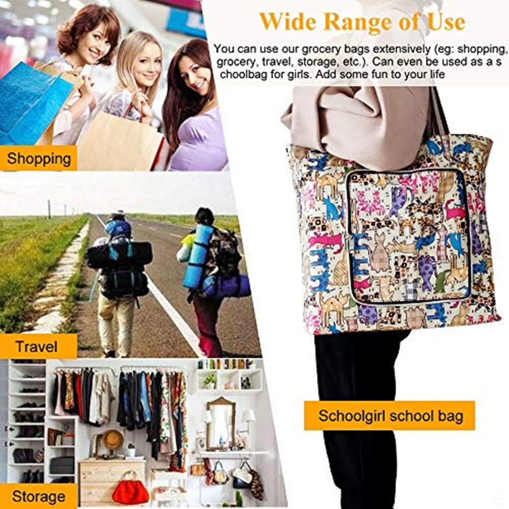 Reusable Shopping Bags Foldable Washable Waterproof Large Grocery Bags Heavy Duty Sturdy Daily Bags - Image 6