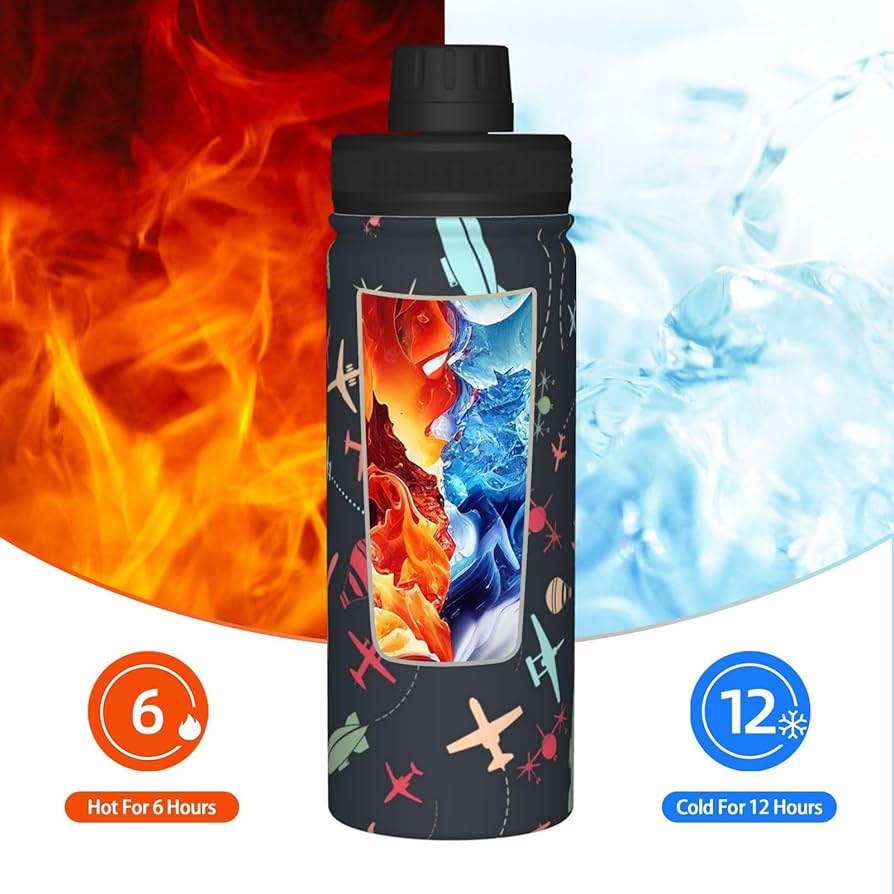 ハンドメイド　オーダー　水筒　カバー　飛行機 Amazon | 水筒 飛行機のパターン スポーツボトル 大容量 水筒