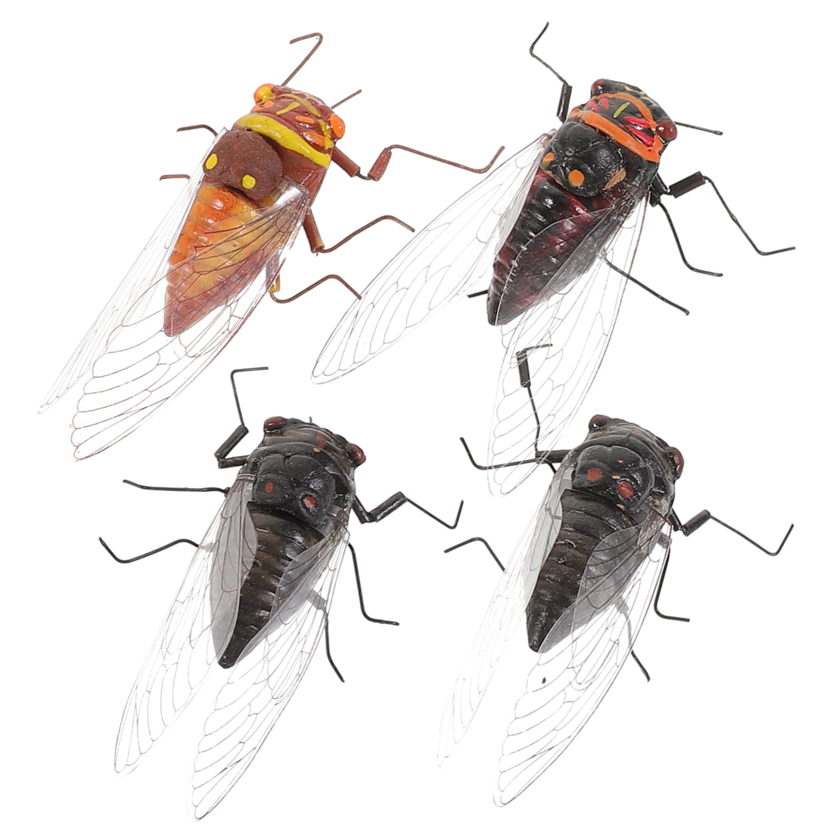 ORFOFE 4pcs Cicada Simulation Plaything Figurine Model Animals for Kids Sculpture Kids Toy Recognition Toy Kid Toy Fake Cicada Model Miniature Toys Simulation Animals Insect Doll Plastic