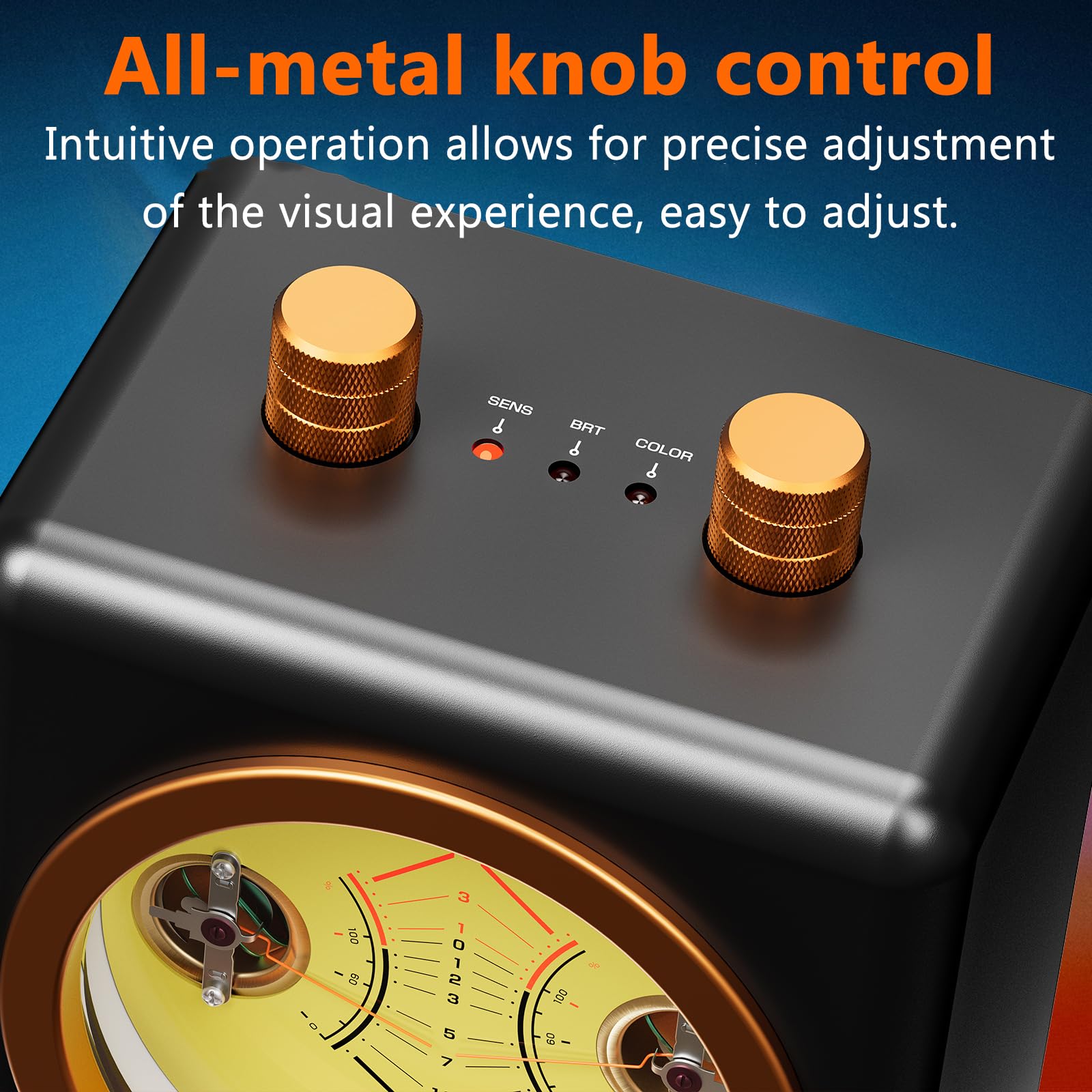 Luce audio VU Meter, luce ritmica musicale con luminosità regolabile e colore della retroilluminazione, regolazione a gamma completa per giochi e uso desktop