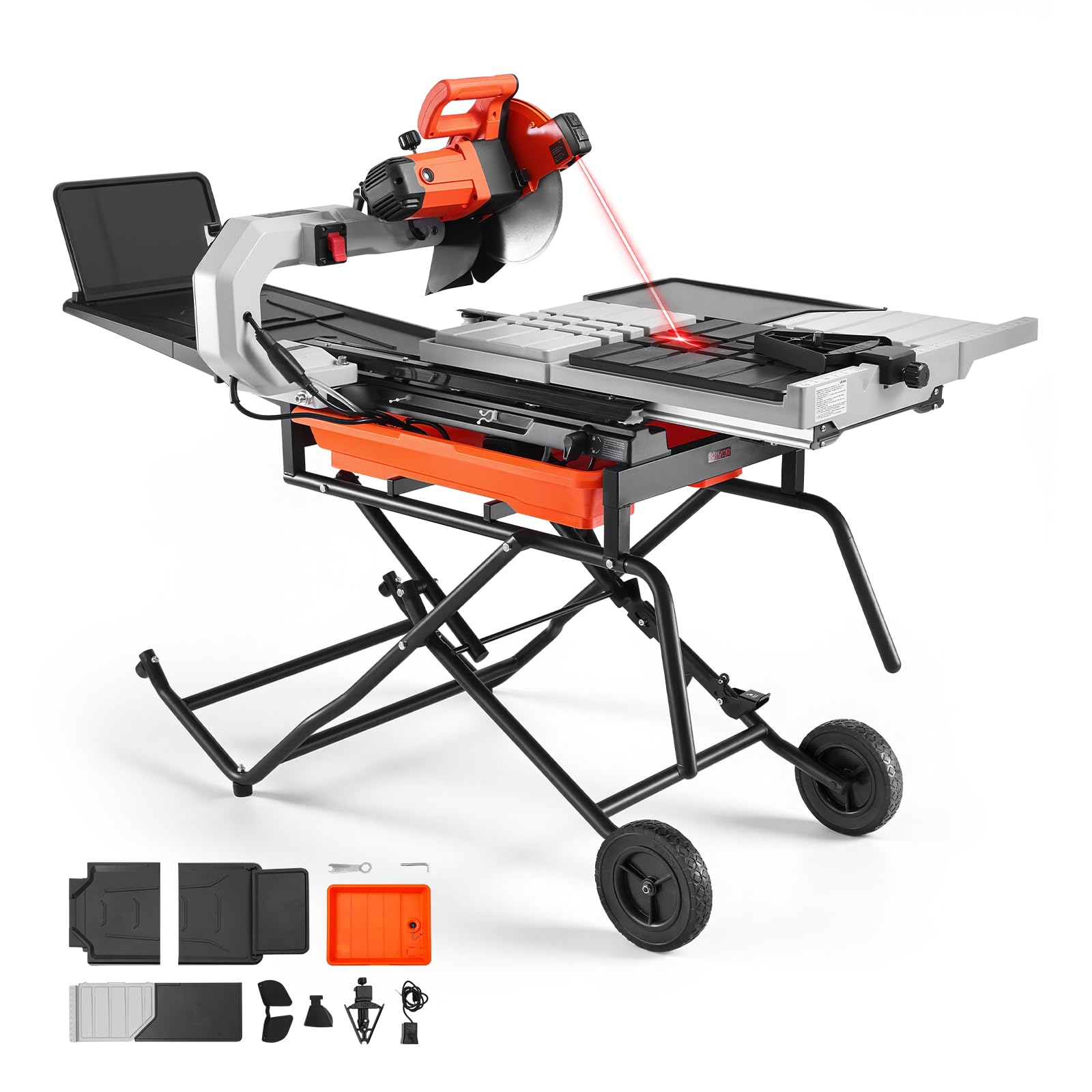 VEVOR Wet Tile Saw with Stand 10 Inch 65Mn Steel Blade Tile Cutter Wet Saw