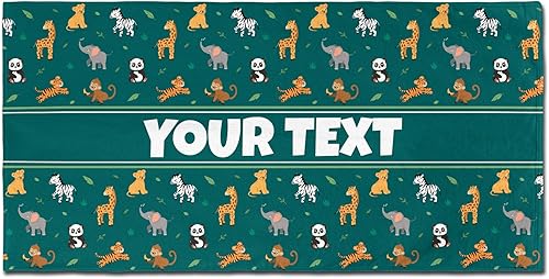 Vista 19 de Personalized Beach, Pool, Bath Towel for Kids - Robots, Custom Name/Text, Quick-Dry/Absorbent for Summer/Vacation/Children's Bathroom, Customized