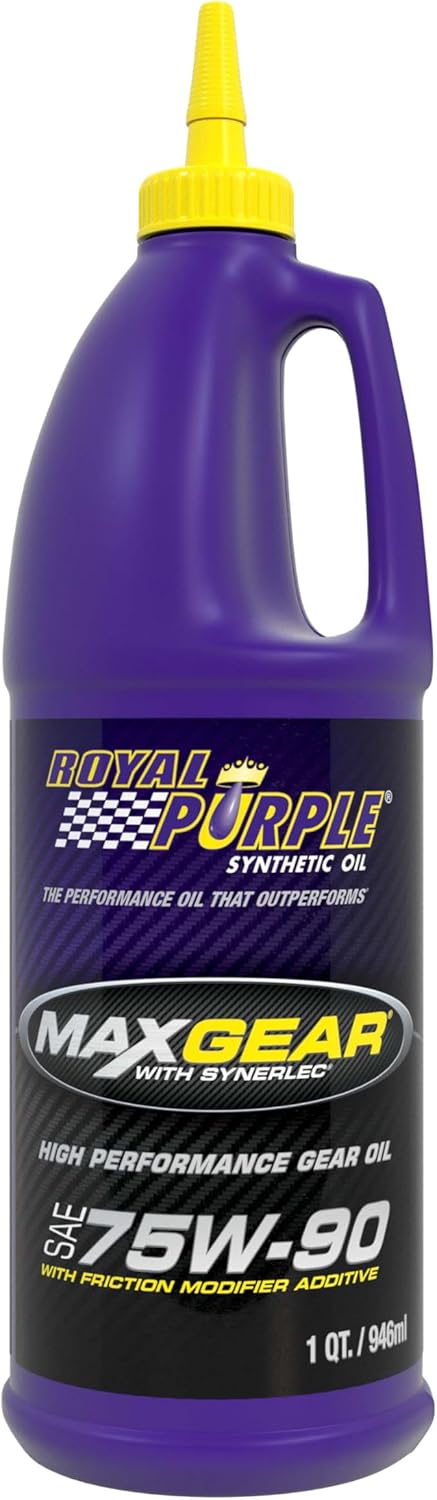Royal Purple Max Gear 75W-90 Synthetic Gear Oil 1 Quart - High Performance for Differentials, Transmissions & Trucks