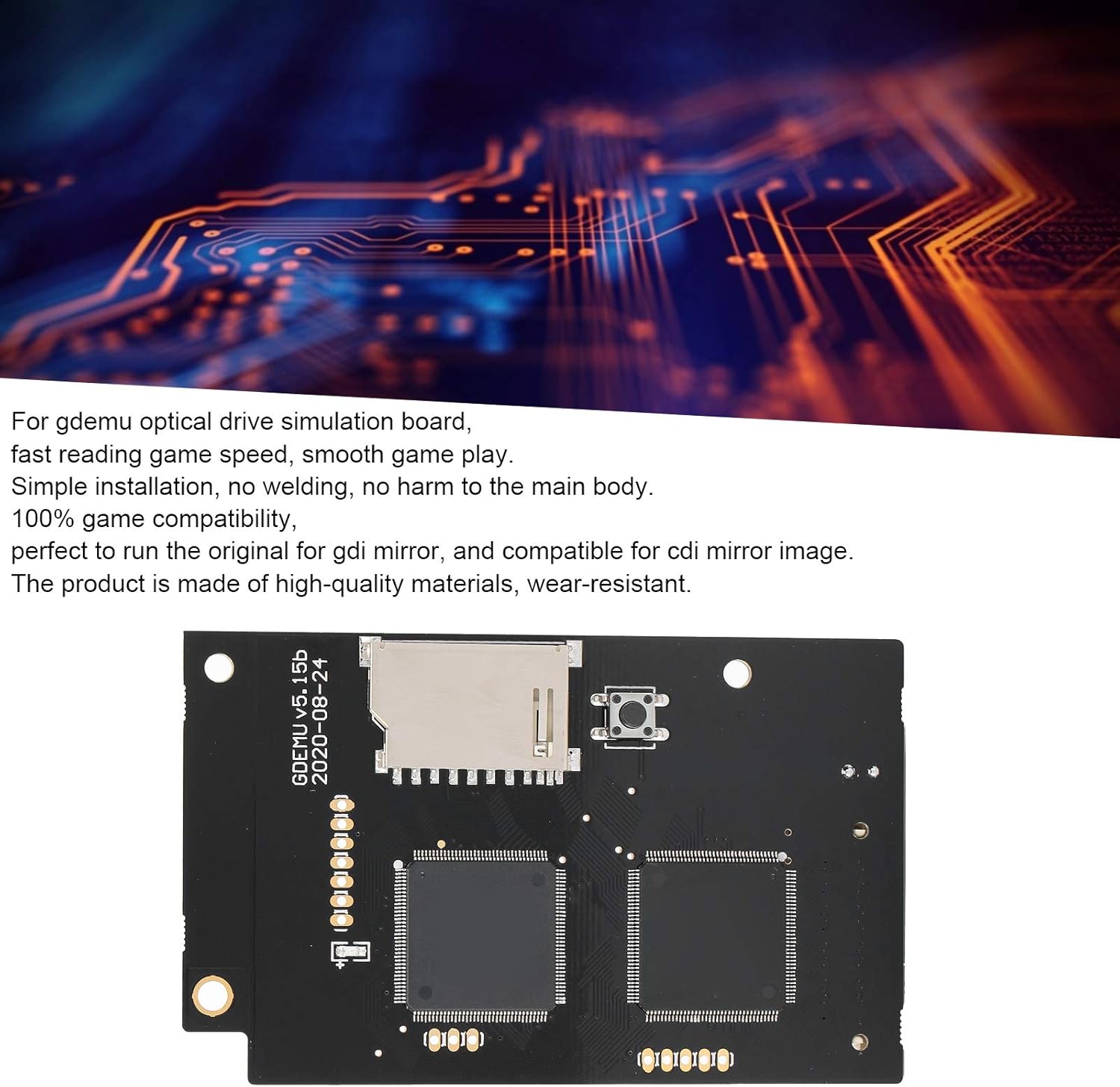 Replacement GDEMU Optical Drive Board V5.15b for Game Console VA1 Host, Gaming Optical Drive Simulation Board Kits
