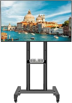 TV Stand with Casters for Floor Placement, Compatible with 3260 Inch, Adjustable TV Stand VESA/Horizontal 100100mm/Vertical 100400mm High Type/Low Type, Height Adjustable for Home, Office