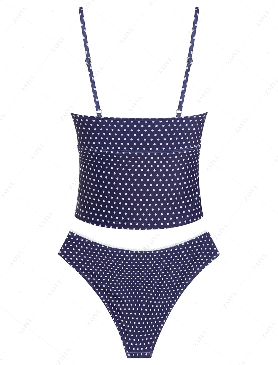 ZAFUL Womens Tankini Swimsuits Tummy Control High Cut Bow Decor Bathing Suits Two Piece Bikini Sets