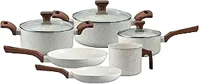 Mimo Style, Conjunto de 6 Panelas Pratic Cook Marmol Compatível com Fogão por Indução