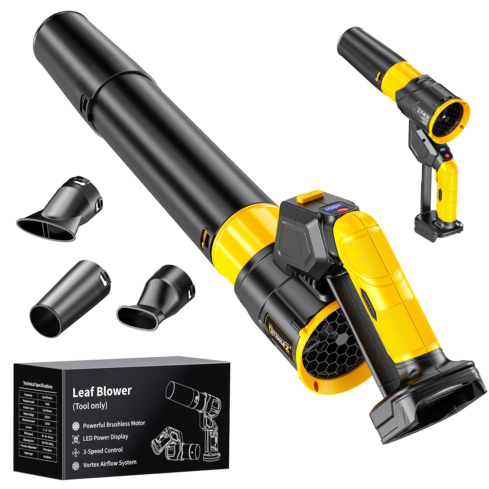 Souffleur de feuilles sans fil compatible Dewalt 20V pour un nettoyage extérieur rapide