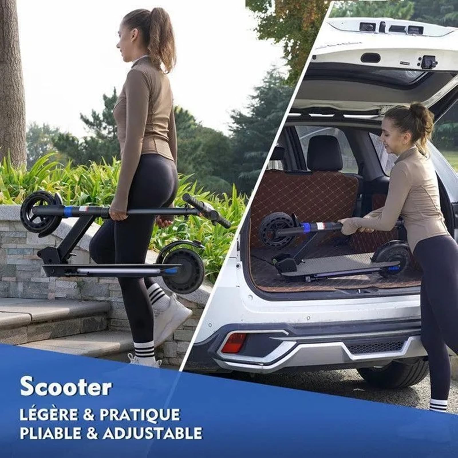 Trottinette électrique pour enfants de 8 à 16 ans,affichage LED,avec lumière Arc-en-Ciel,scooter électrique pliable,vitesse et hauteur réglables,autonomie de 20-25km,trottinette électrique adolescents