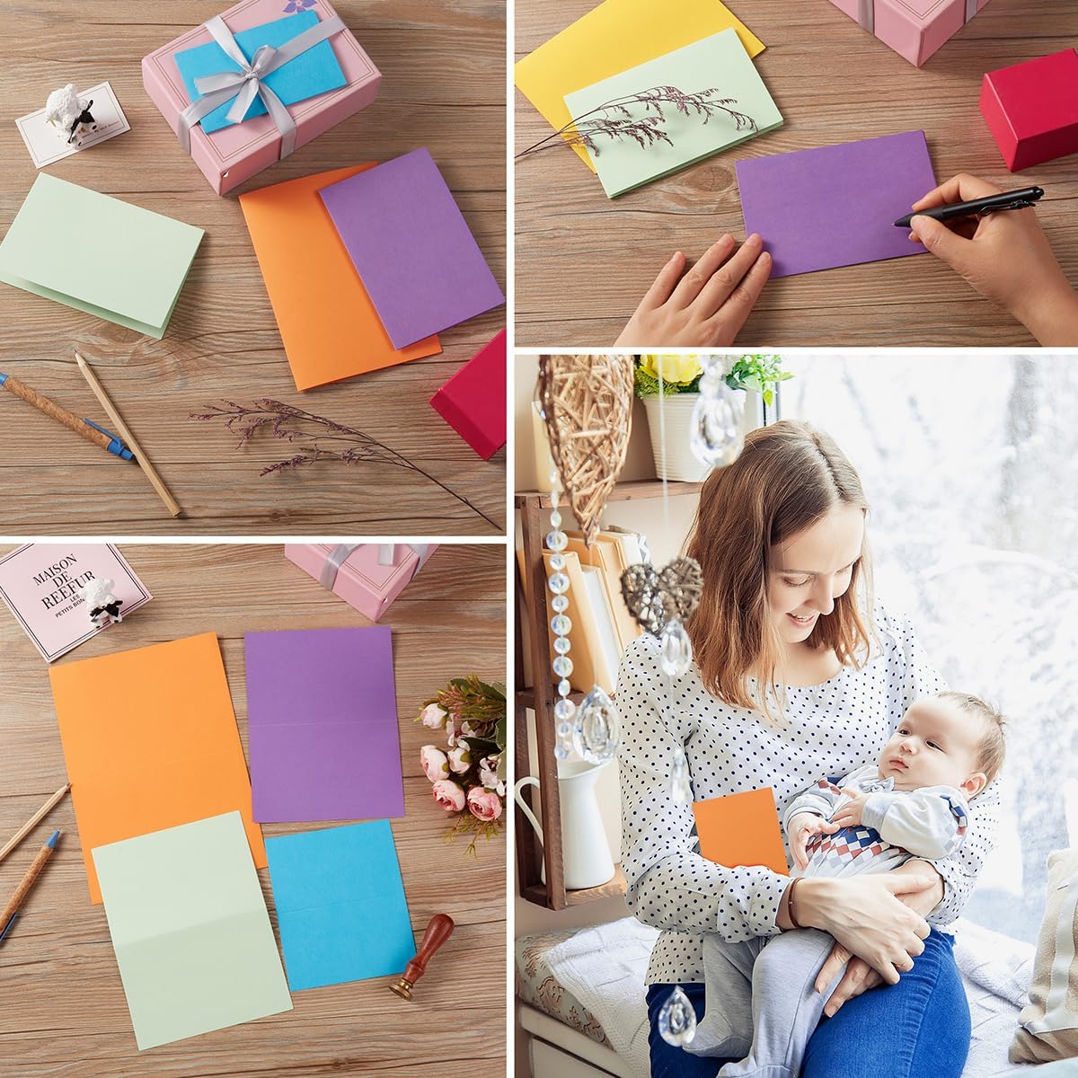 50 Pack Blank Cards Folded Cardstock Thank You Blank Greeting Cards for Invitations, Wedding, Greeting Cards, All Occasion DIY (Multicolor, 4x6) - Image 7