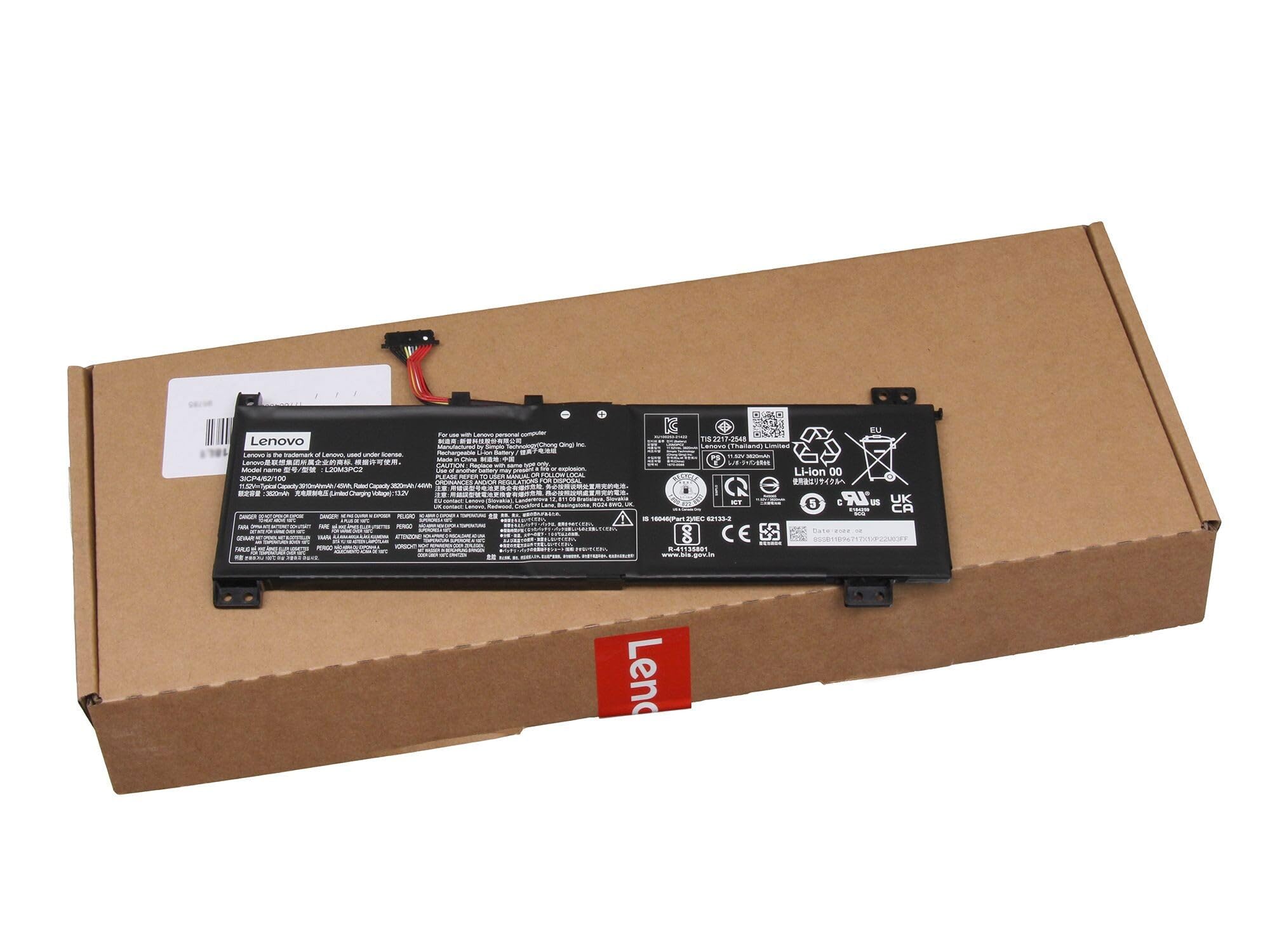 L20M3PC2 Original Lenovo Batterie 45Wh pour IdeaPad Gaming 3-15ACH6 *82K2/82MJ*