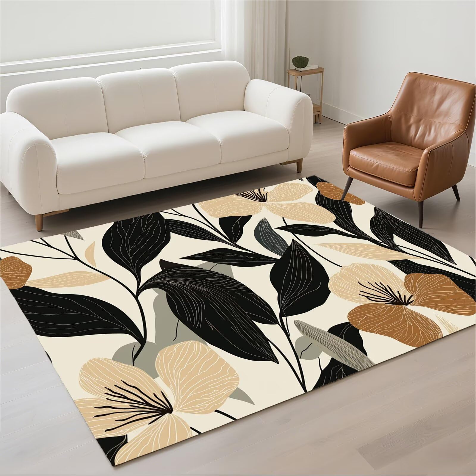 Tapis de salon 80x150cm moderne lavable et doux pour couloir et chambre