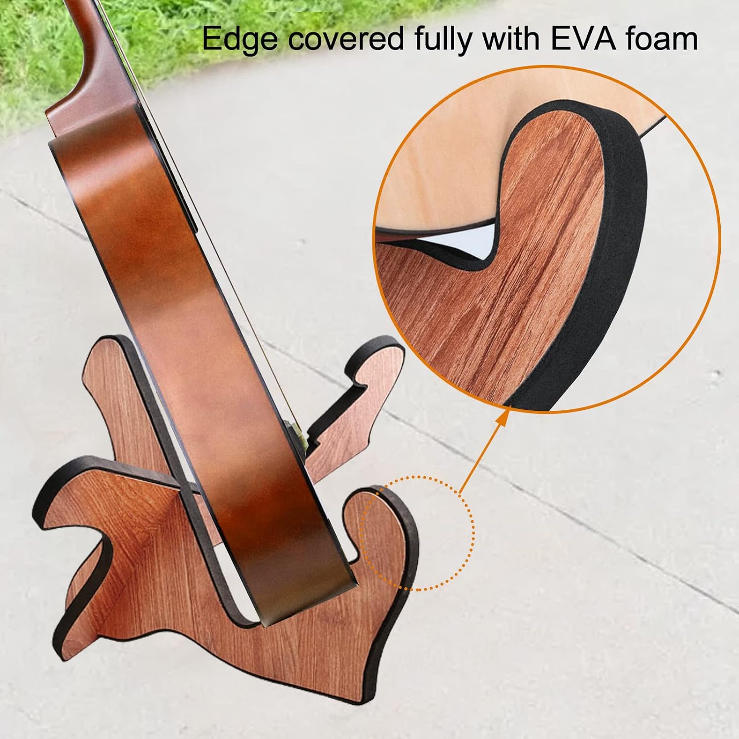 YYJ HOME Electric guitar stand, ukulele stand, acoustic guitar stand, with foam edges premium wooden guitar stand, apply to bass guitar stand for cello/mandolin/banjo/walnut
