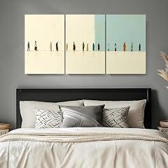 Wivsev Abstract People in Line Minimalist Human Figures Illustrations Fine Art Decorative Zen Multicolor Country Abstract People Silhouettes