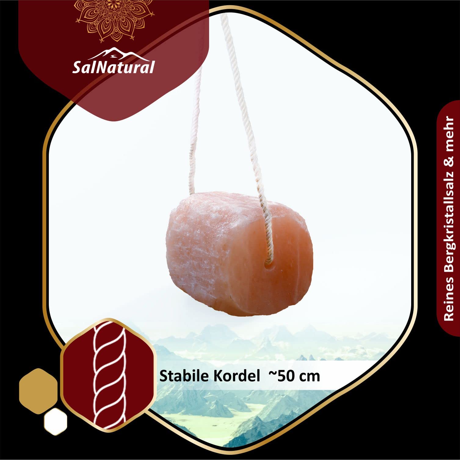 SalNatural 3 Pietre Di Sale Da 2 Kg Dall'Himalaya Della Salt Range Pakistan per Bovini, Caprini