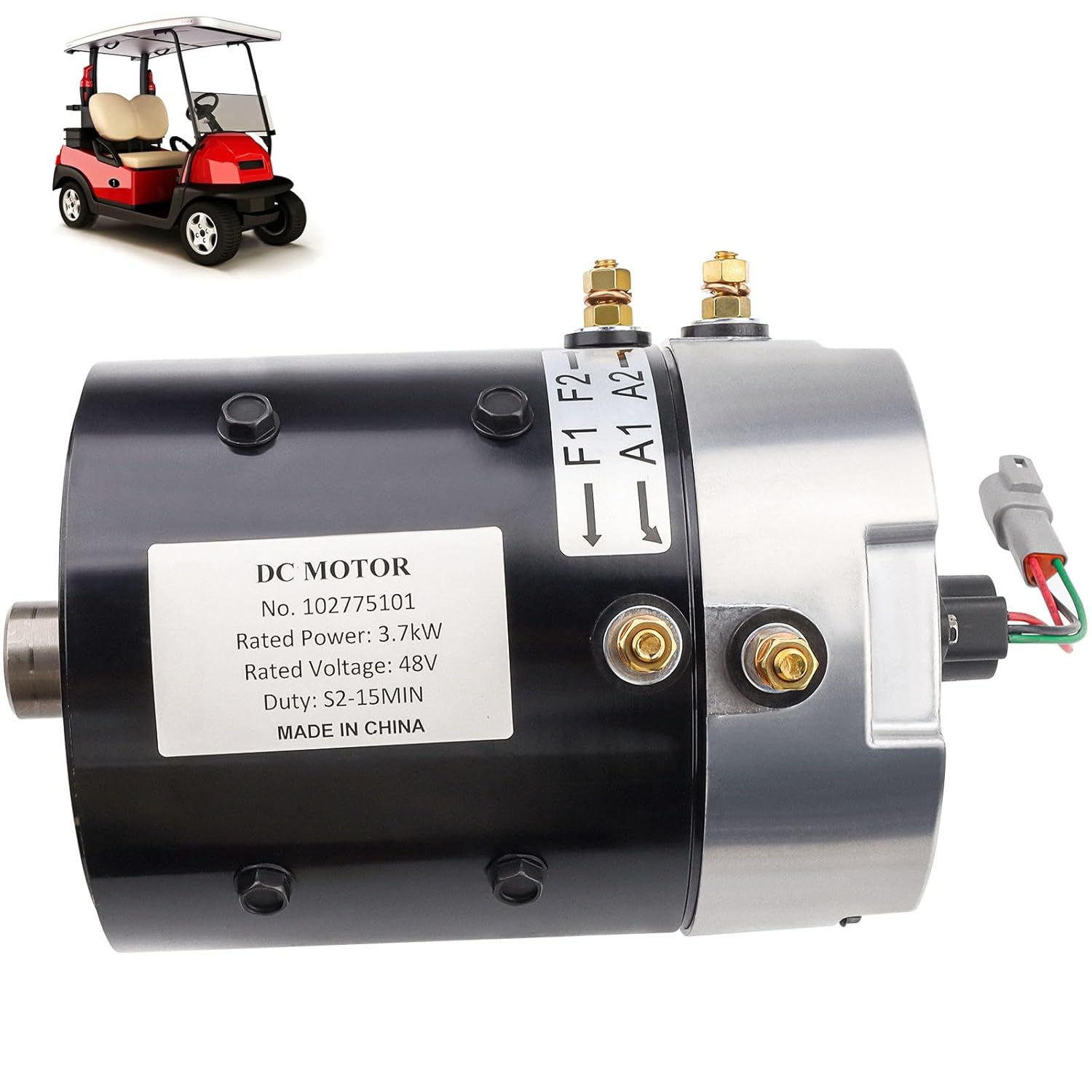 102775101 Golf Cart Motor,48V 3.7KW Electric DC Motor,Replacement for Golf Cart/Club car Motor,102775101 XP-2067-S ZQS48-3.7-T-GN