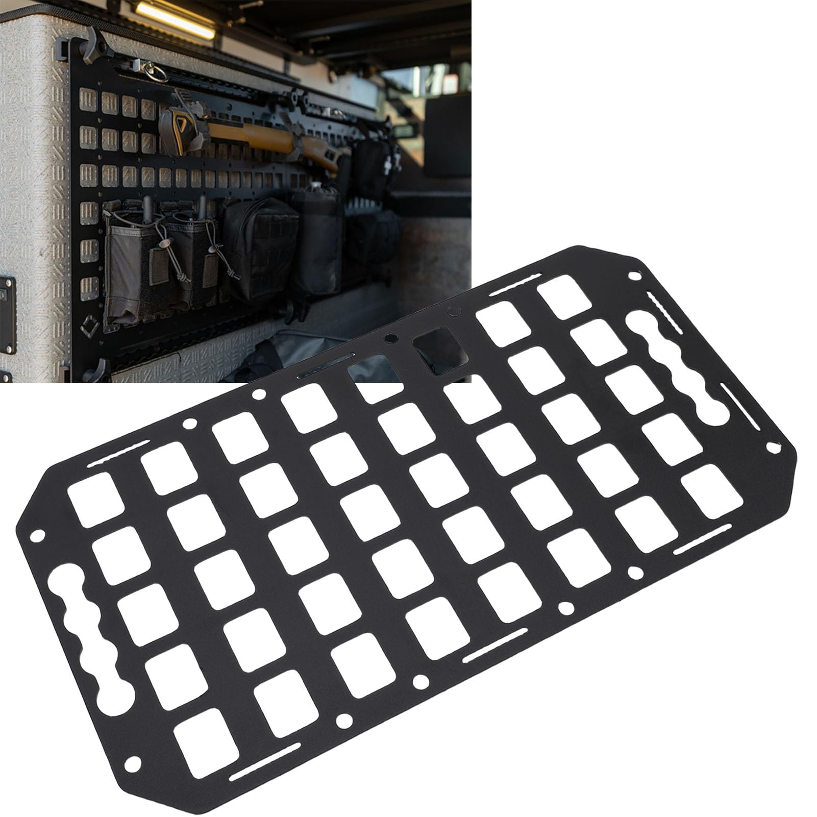 Akozon Facile à Retirer en Aluminium L Track Molle Pannel Organisateur 16.61x8.86x0.08 Poud