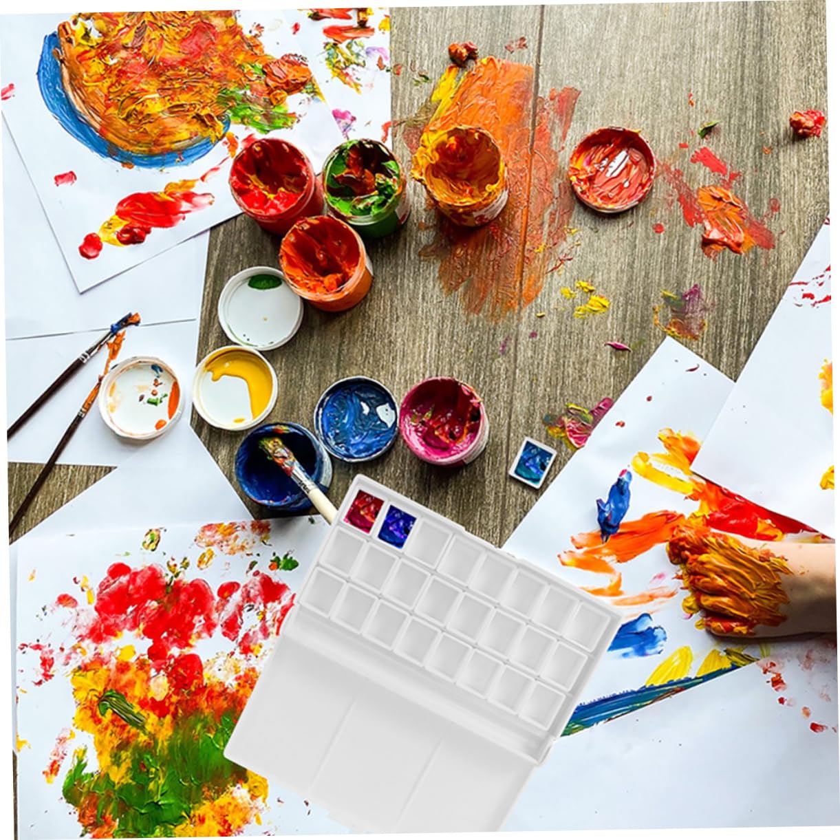 ARTIBETTER 5 Ensembles Godets Vides Plastique pour Peinture Palette De Stockage DIY Pratique Réutilisable pour Acryliques À Huile 75 Pièces * 5