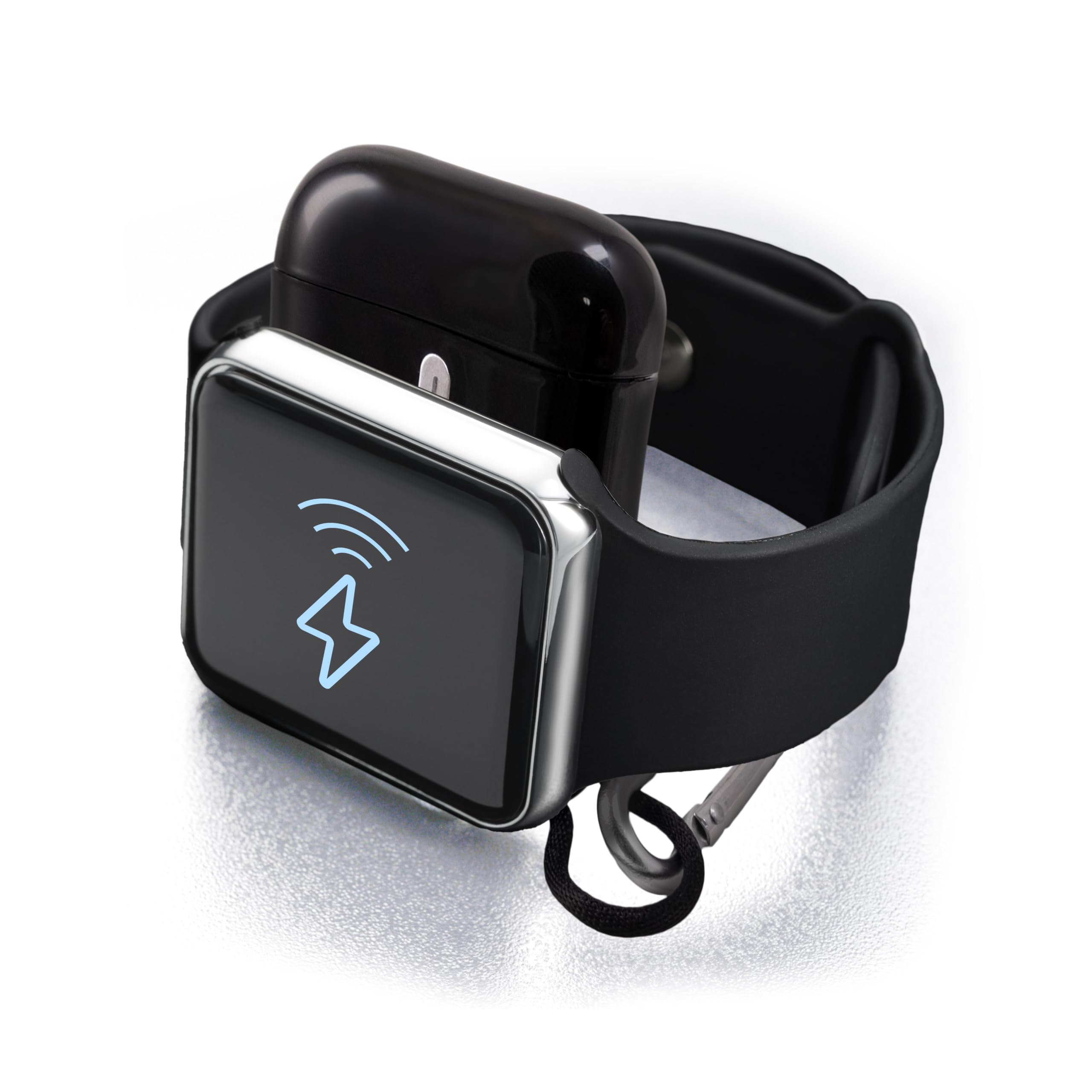 Maverstone Portable Keychain Magnetic Charger for Apple Watch, 2580mAh Power Bank, 3-in-1 Fast Charging with Lightning, USB-C, and Magnetic Charger for iPhone, Android, Earbuds, iWatch, and More