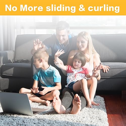 Miniatura 3 de YHOVID 24 pinzas para alfombras para suelos de madera dura, agarres antideslizantes para alfombras de área, adhesivos reutilizables y lavables,