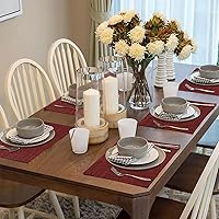 Vista 127 de Faux Leather Placemats and Coasters Set of 2, Round Leather for Dinner Table Mats Heat Resistant Non-Slip Washable Insulation Coffee Mats Kitchen