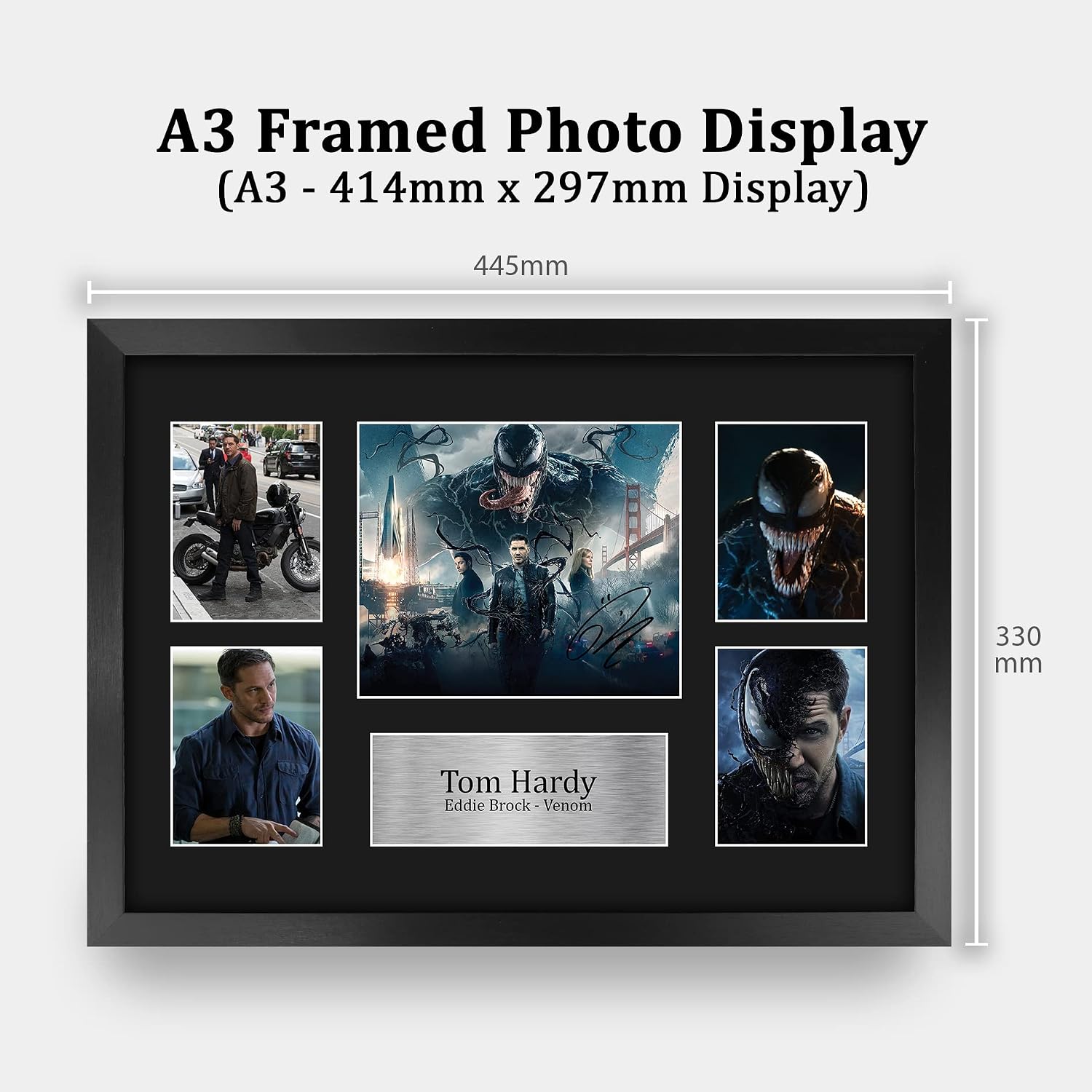 HWC Trading Tom Hardy Venom 16 x 12 inch (A3) Printed Gifts Signed Autograph Picture for Movie Memorabilia Fans - 16" x 12" Framed image 2