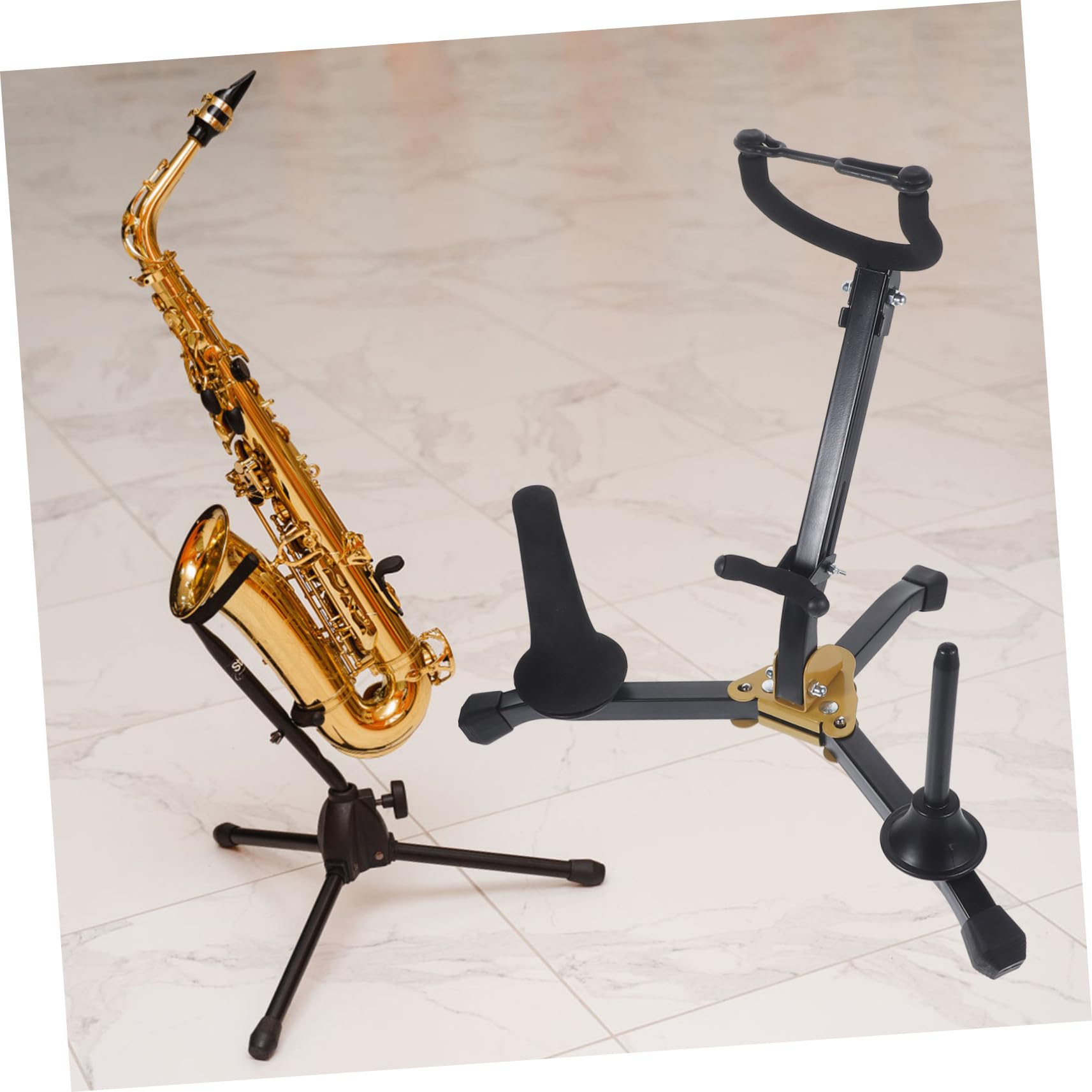 iplusmile Supporto Sassofono Pieghevole per Sax Tenore e Contralto e Portatile Stand Stabile e Leggero per Esposizione e Conservazione Strumenti Musicali