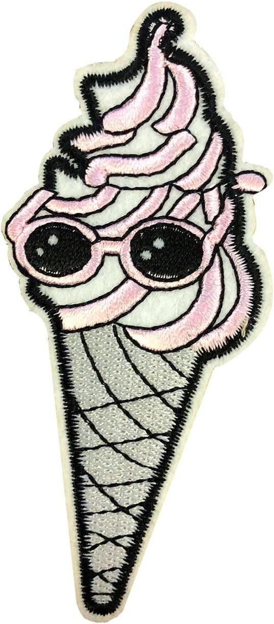 FabStix Sundae Funday Iron on Patch or Sticker Applique for Kids Womens Mens Clothing Jeans Jacket Caps Bags Lapel, Latex Free