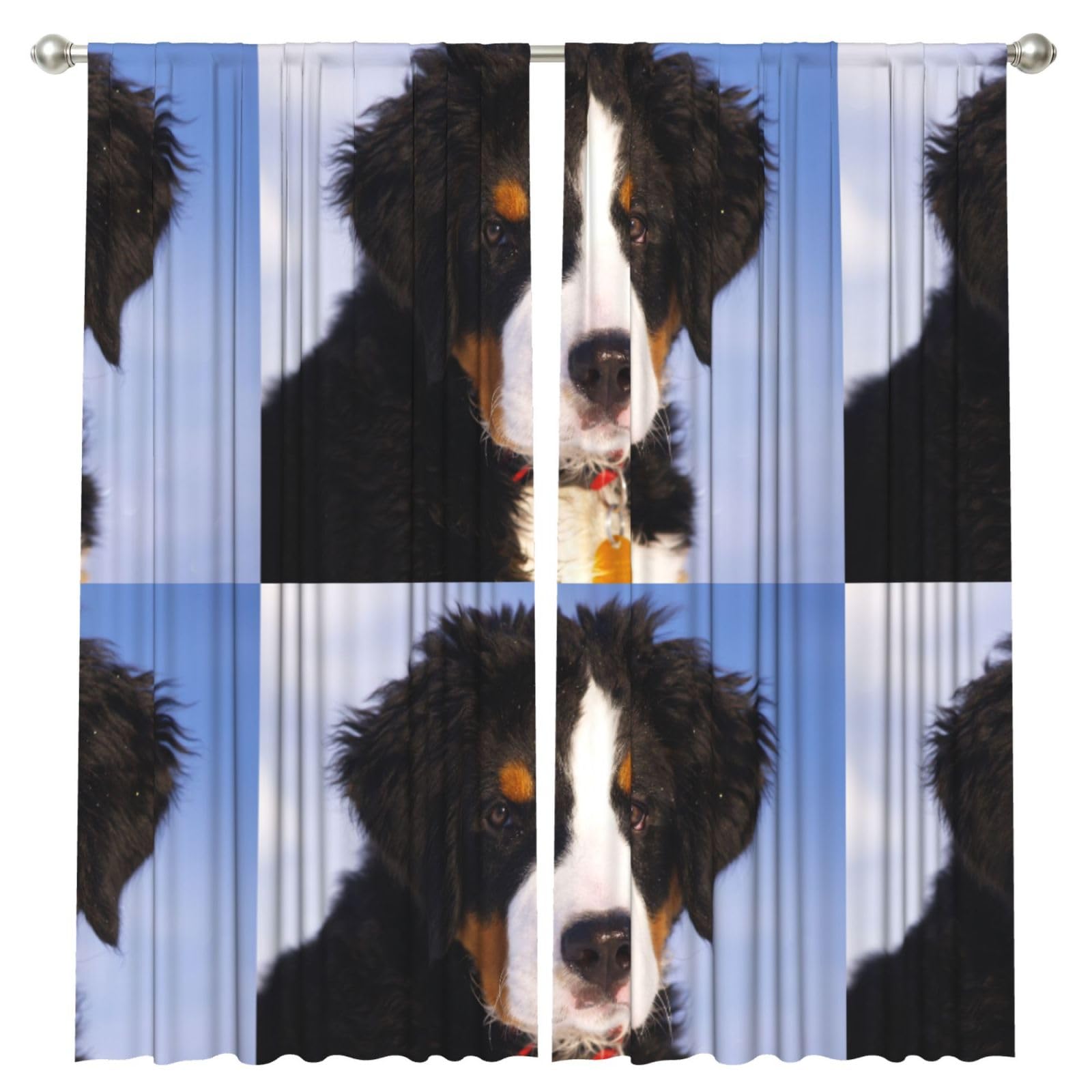 InOmak Bernese Mountain Dog, 2 Panels Window Curtains 52 x 84 Inch Blackout Curtains for Living Room Bedroom