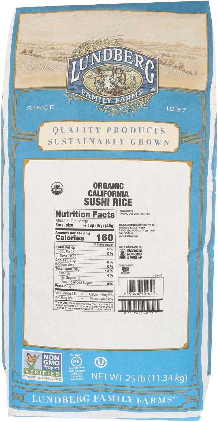 LUNDBERG Rice Sushi ORG, 25 LB6