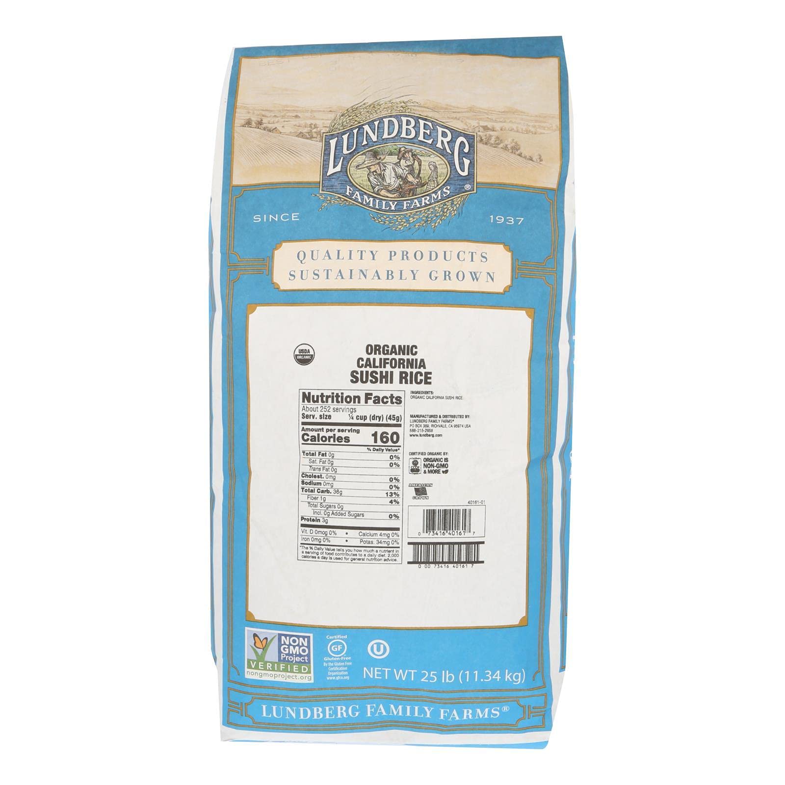 LUNDBERG Rice Sushi ORG, 25 LB6