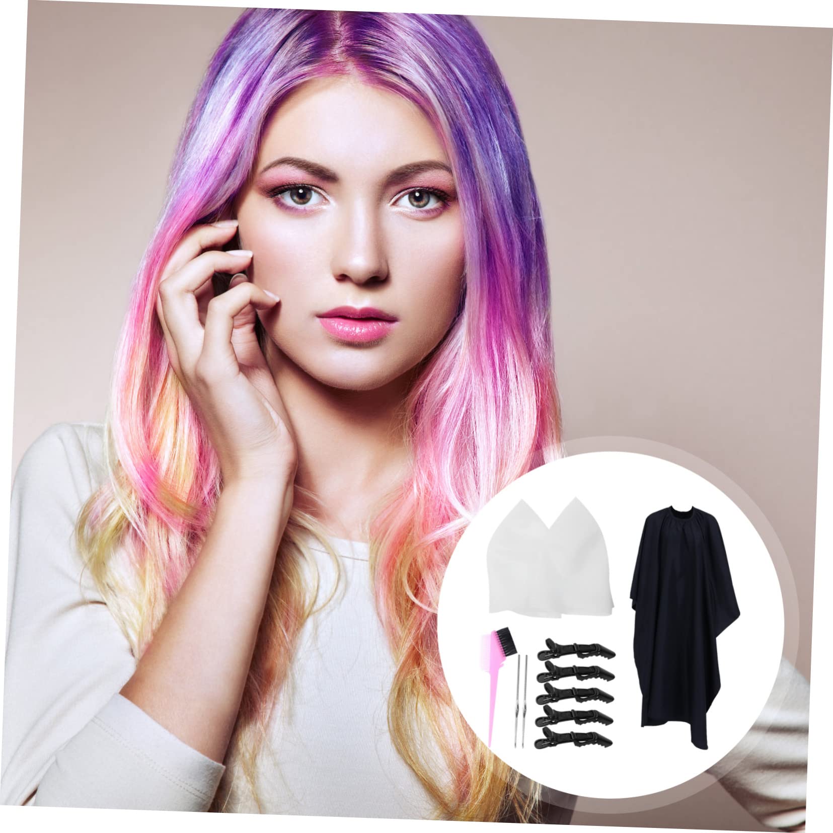 Didiseaon 11pezzi Kit per Tintura Capelli Cuffia in Silicone Ganci Riutilizzabili per Mèches Spazzola Clip e Scialle per Colorazione Fai da Te e Salone