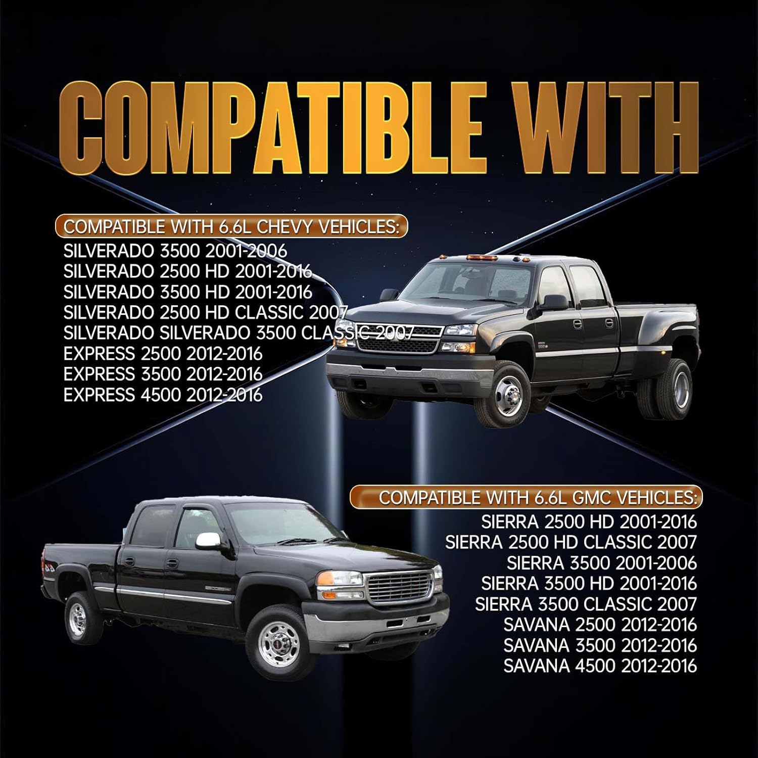 Fuel Oil Trans Filters Set Fit for 6.6L Duramax Diesel Compatible with 2001-2016 Chevy Silverado/GMC Sierra 2500 3500 HD, Replace Fuel Filter TP3018, Oil Filter PF2232, Transmission Filters 29539579