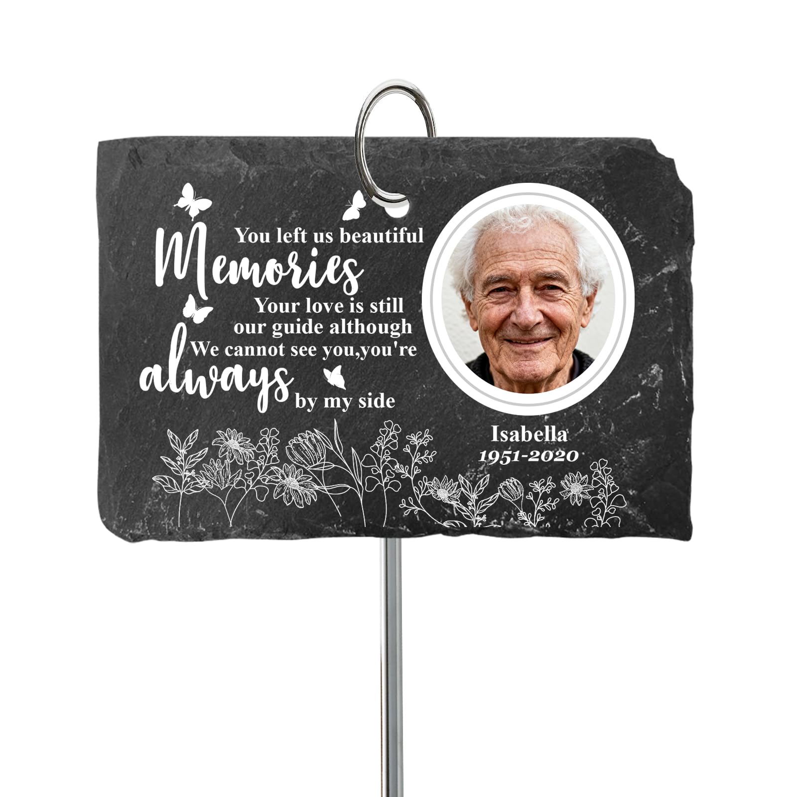 SOUFEEL Engraved Pet Memorial Garden Stone with Stake, Custom Dog/Cat Loss Gift, Honor Your Beloved Pet, Personalised Outdoor Remembrance Gifts