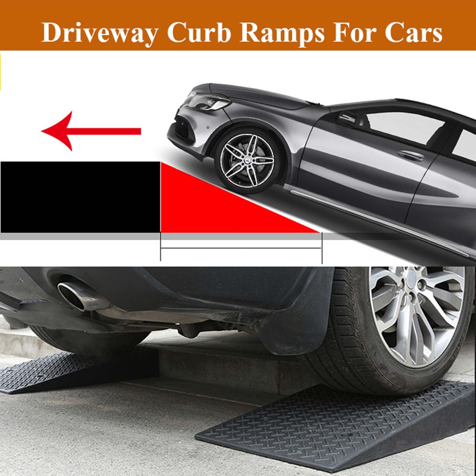 YSUEFIJO Rampa Moto Furgoneta, Rampa de Rampa Pesada, Rampas de Acceso Antideslizante para Bordillos, Rampas de Goma Portátiles, para Carros Almohadillas de Rampa