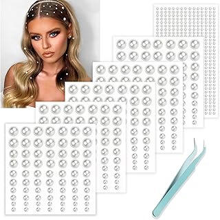 NOOEPC Hair Gems - Self Adhesive Pearl Stickers, Assorted Sizes for Hair, Face, Makeup, Eye, Nail, Crafts