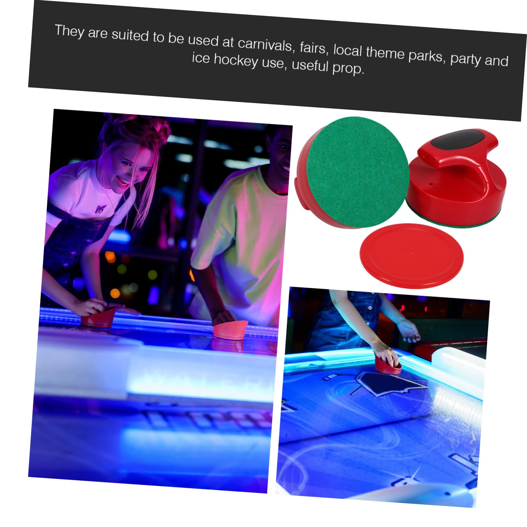 VICASKY Lot de 3 palets de hockey sur glace en plastique pour jeux de hockey sur glace - Accessoires d'expédition - Palets et palets de hockey sur glace