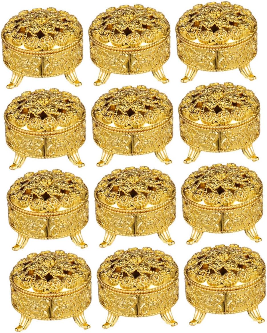 80pcs Vintage Round Candy Storage Boxes Jewelry and Wedding Favor Jars Chic Hollow Design for Parties and Celebrations for Candy and