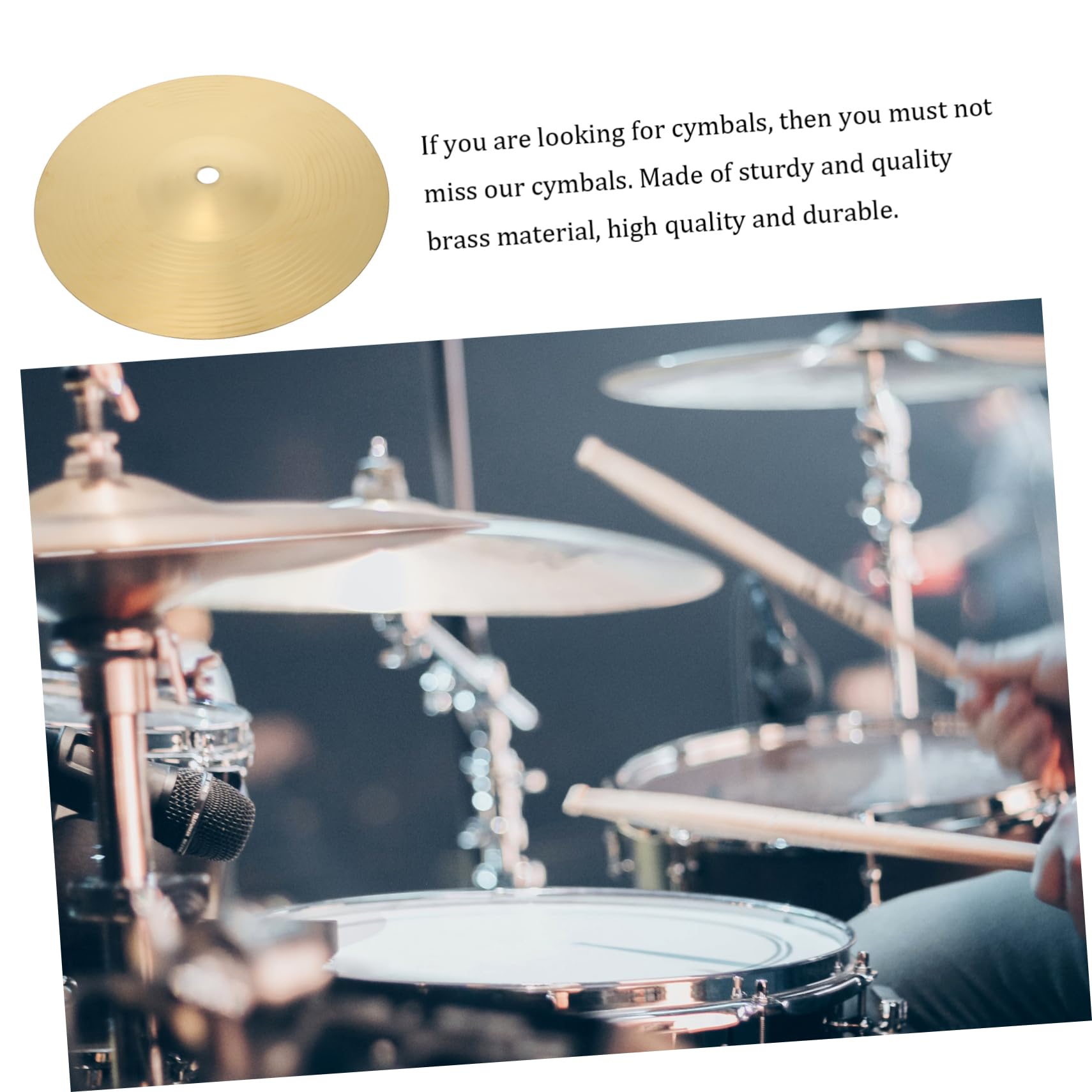 COSMEVIVI 8-inch Jazz Drum Cymbal Metal Drum Accessory Stand Accessories Easy Replacement for Damaged Covers