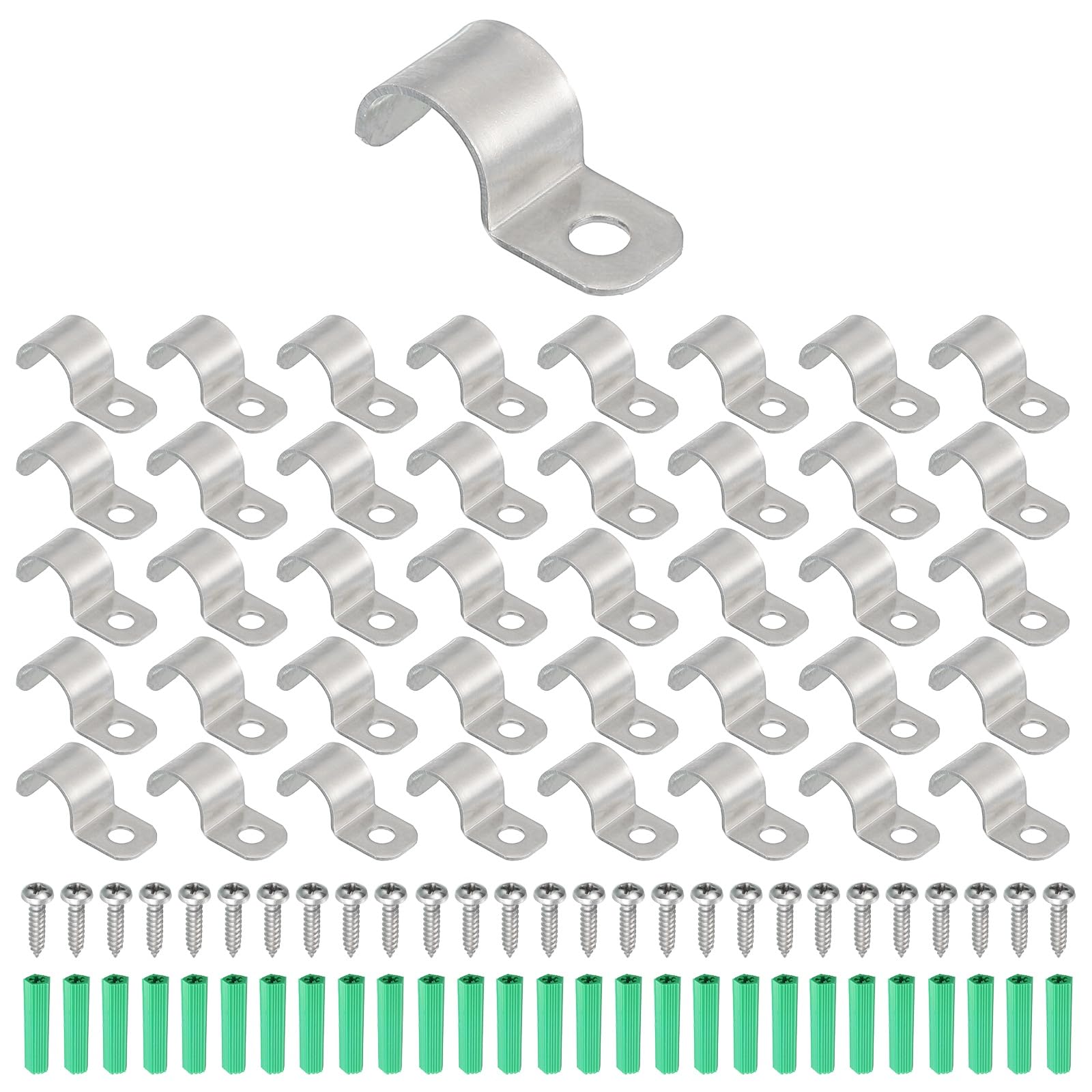 Abrazadera de tubo de 10mm MECCANIXITY de acero inoxidable 304 con un agujero pack de 60