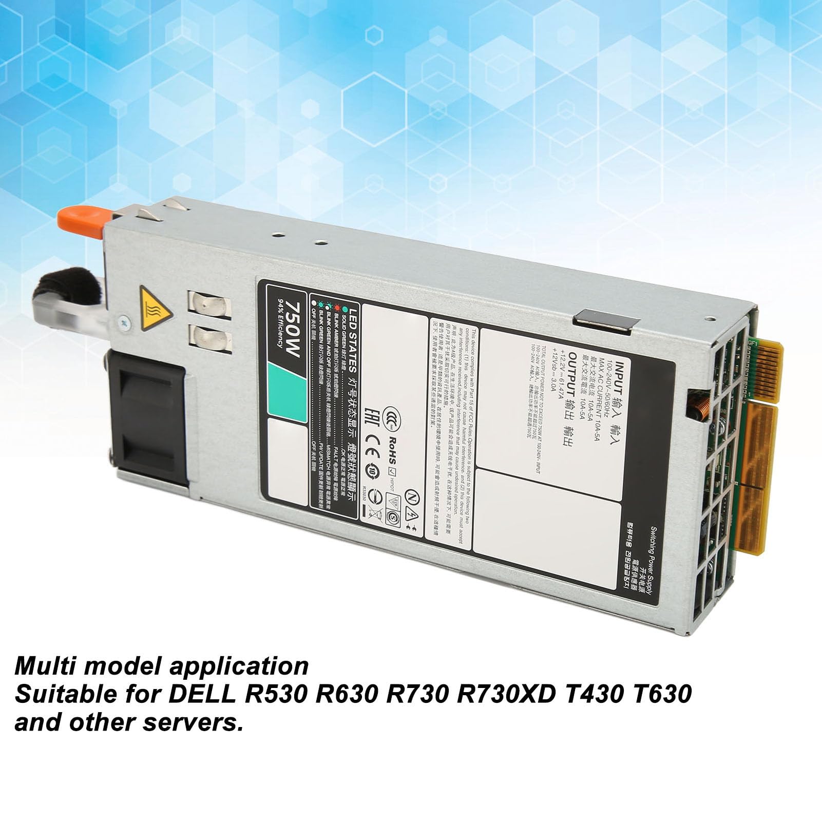 Server-Netzteil, D750E S6, 750 W, EPP, 100 Bis 240 V, Batterie-Backup, für Dell R530 R630 R730 R730XD R540 R640 R740 R40XD